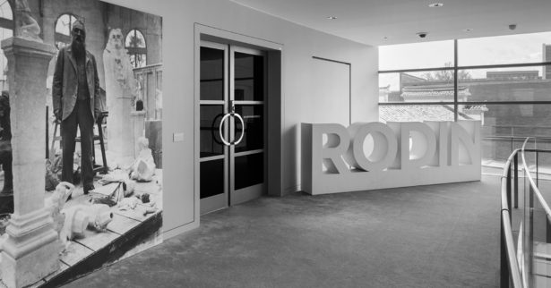 Rodin logotype sculpture