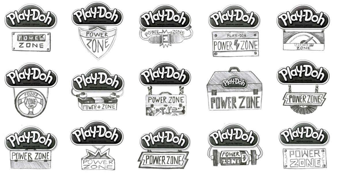 Play-Doh package sketches